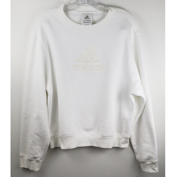 all white adidas sweatshirt